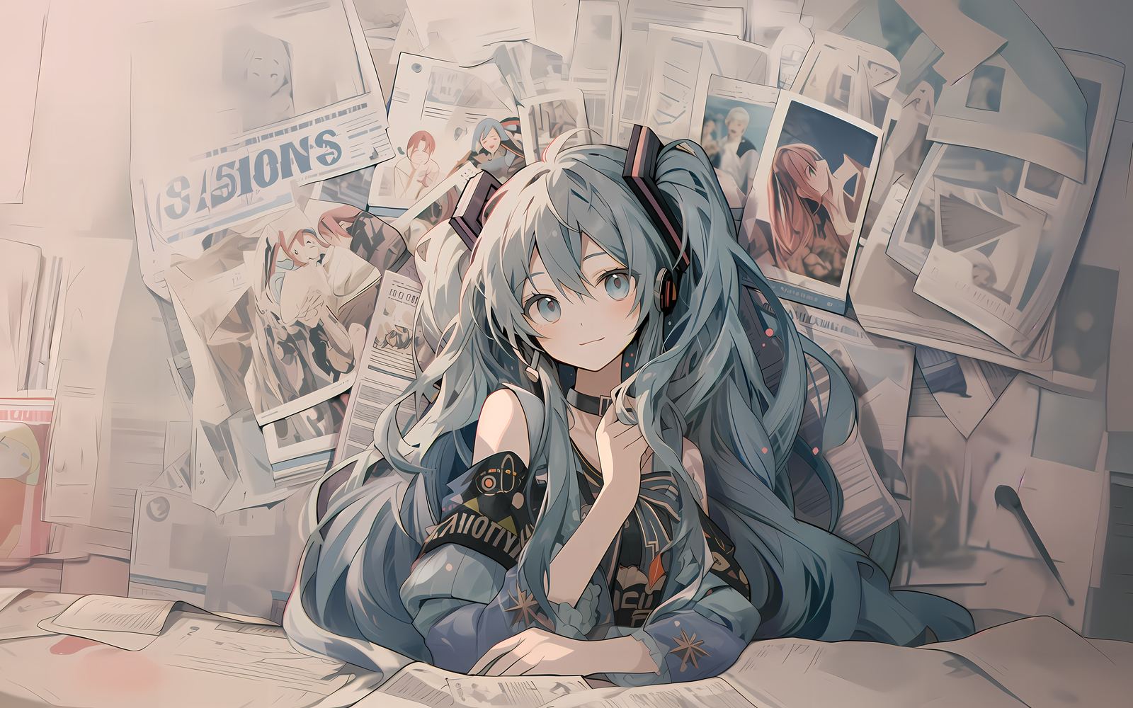 miku海报报纸墙